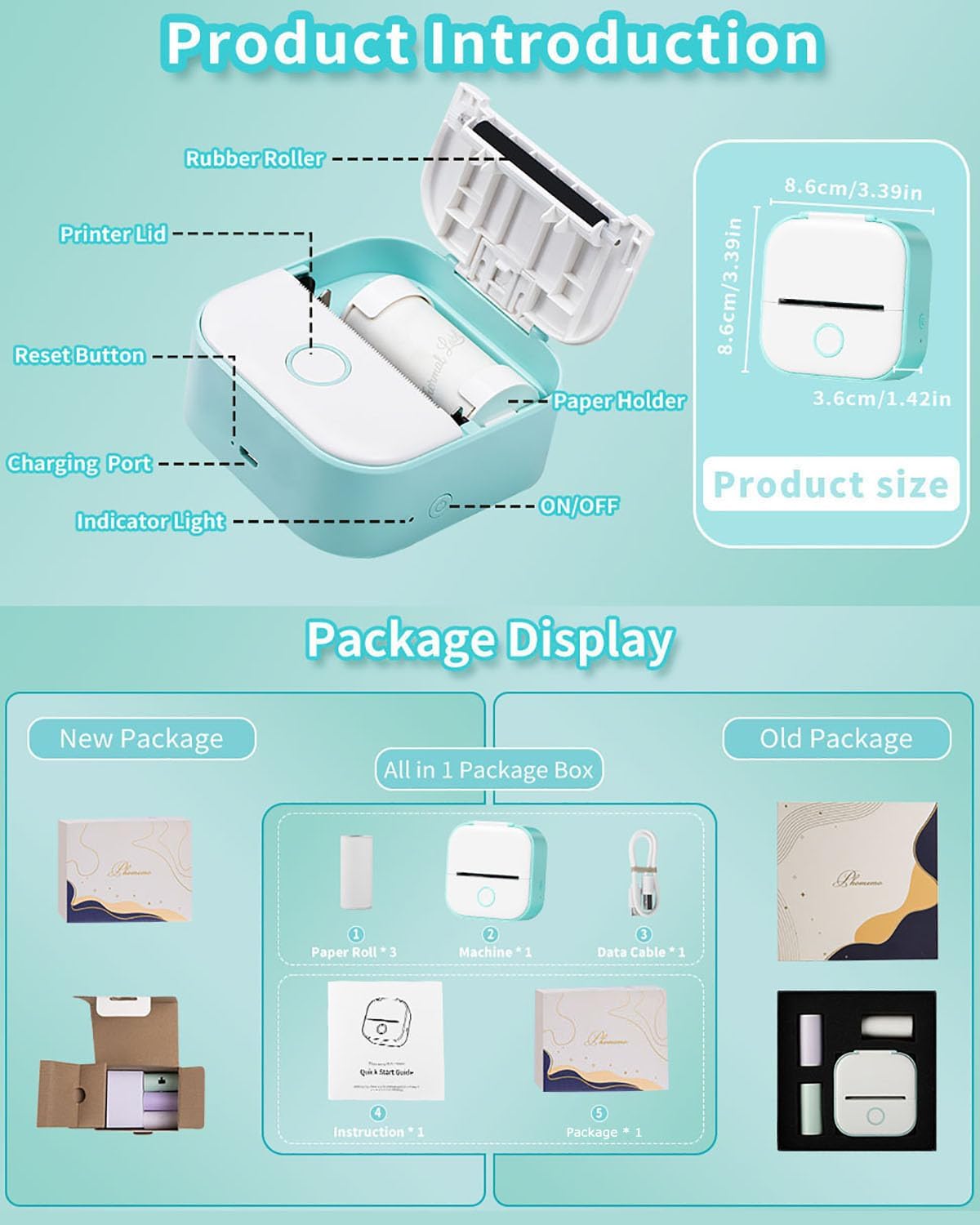 Bluetooth Mini Thermal Label Printer